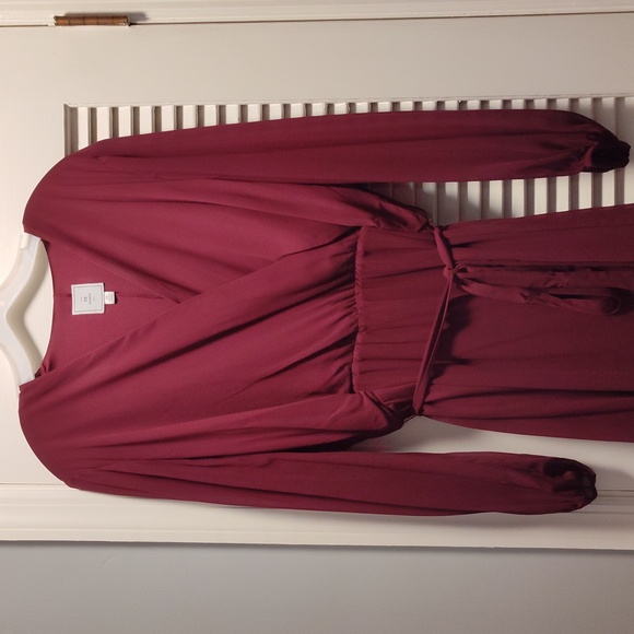DB Studio Long Sleeve Bridesmaid Dress, Burgundy, Size: 20, Only worn once - Picture 2 of 4
